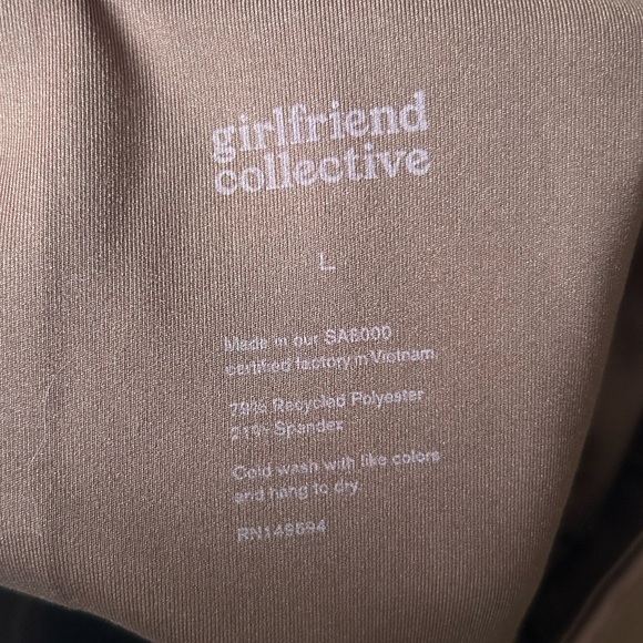 Girlfriend Collective High Rise Brown Cropped Leggings Size Large - Picture 7 of 7